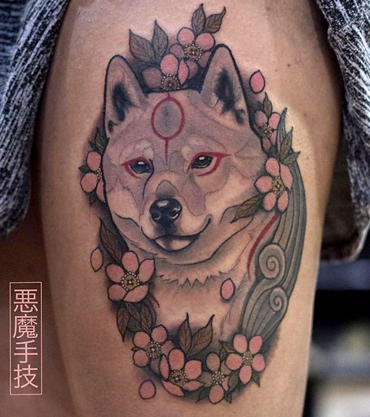 tattoo of shiba inu