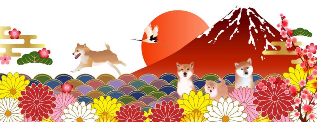 shiba inu japanese illustration