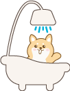 shiba inu cartoon bath