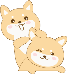 shiba inu cartoon cleaning ears