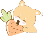 shiba inu cartoon eating carrot