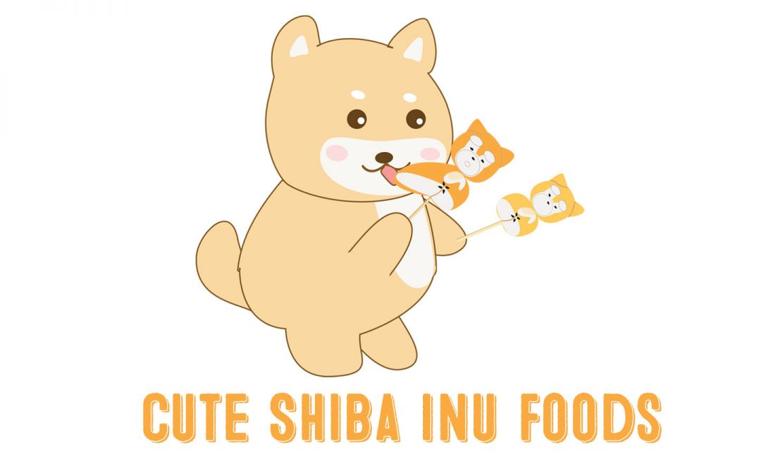 cute shiba inu foods cartoon