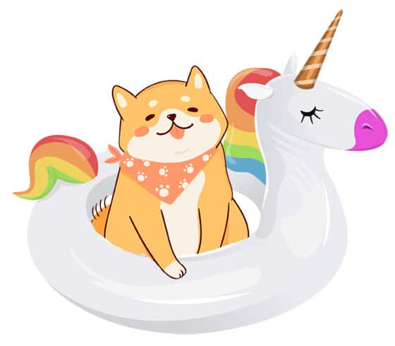 shiba inu unicorn pool toy float cartoon