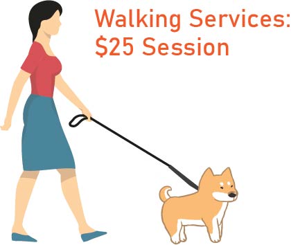 cost of dog walking shiba inu graphic