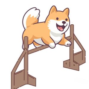 shiba inu agility training illustration