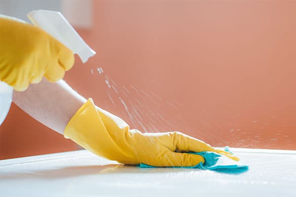 cleaning kitchen counter